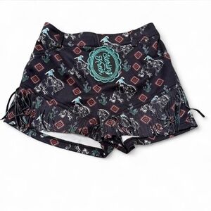 Cowgirl Tuff Women's High Waist Black Shorts